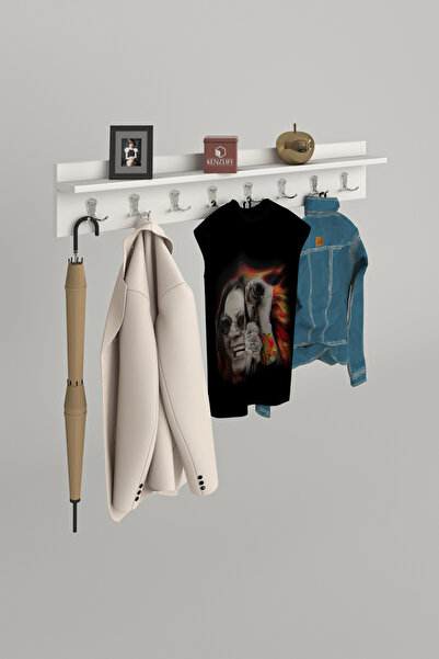 Kenzlife elbise askılığı askılık vettini100 byz 20*100*12 metal gri 8 adet askı portmanto