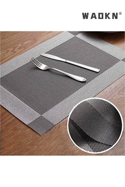 Generic WAOKN 4Pieces Of PVC Woven Table Mat Table Cloth Coasters Rectangular Non-Slip Thermal Insulation M