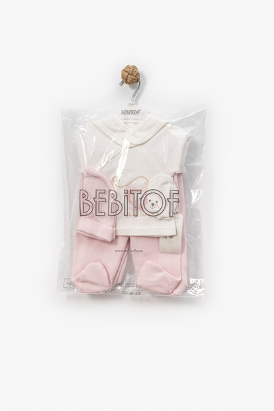 Bebitof Trendy Cute Bears Patterned Baby 5-Piece Newborn Hospital Release Bodysuit Set