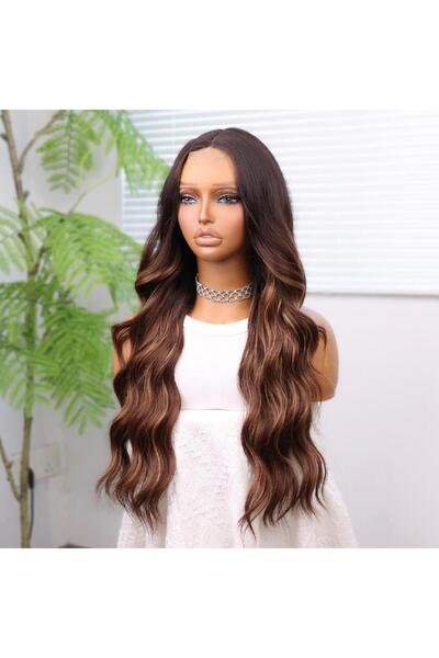 Nurdan Trend Peruk Brown Caramel Sparkle and Ombre Tulle Wig