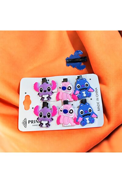 Store 6 pieces of mini hair clips with stitch figures