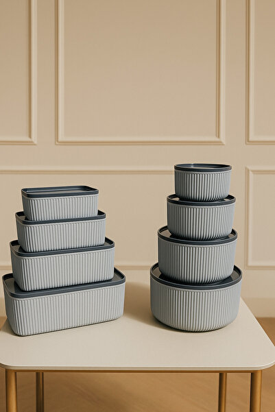 İ&A HOME 8-Piece Multi Storage Food Container and Breakfast Serving Tray