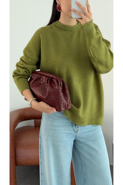 HAZELANNA Oil Green Sweater