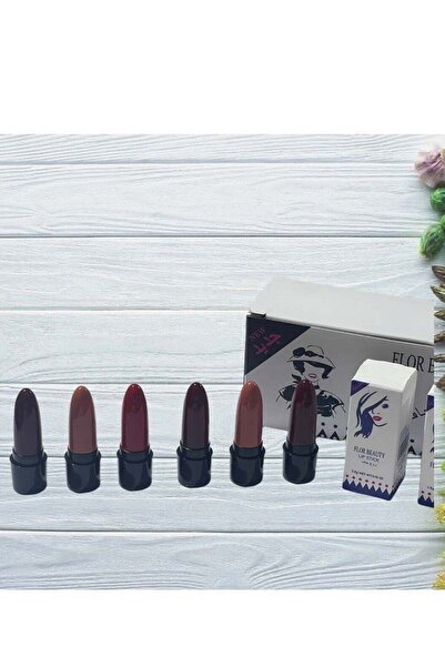 flor beauty مجموعة أحمر الشفاه - 6 قطع