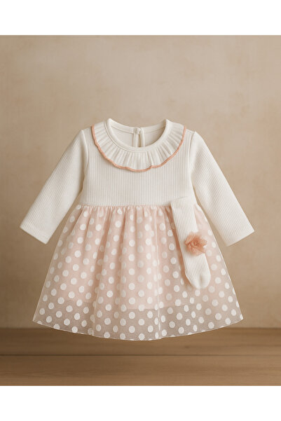 KESKİN BEBE Baby Girl Bandana Long Sleeve Dress