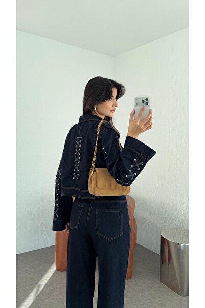 HAZELANNA Bird's Eye Detailed Denim Suit