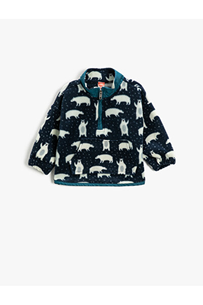 Koton Baby Boy Navy Blue Patterned Sweatshirt 3WMB10316TK
