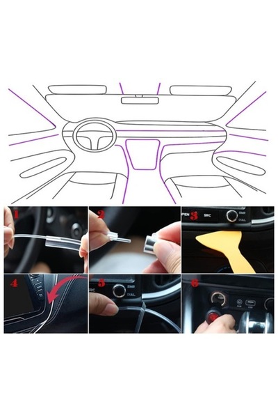 Ruan RGB LED fiber ambient light, App support, 4 in 1, 6 meters