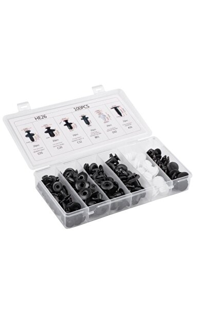 Jack Universal Car Clips Set 100 Pieces HE26 Fasteners JK