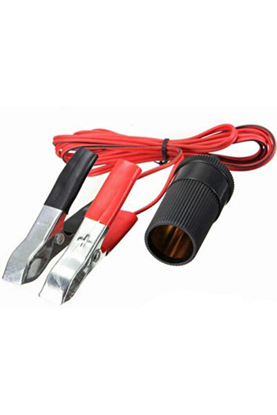 XL Cigarette lighter socket with 12/24V battery clamps