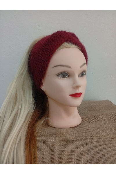 MARİANO VENANZİO Knitted Headband, Hand Knitted Twisted Bandana, Winter Half Beanie, Knitted Earmuff