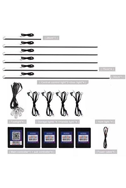 Ruan Set of 18 RGB Shymphony ambient lights with Bluetooth app