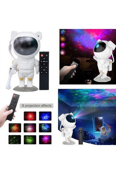 Astronut Astronaut Projector with LED 20cm, Magnetic Head, Multicolored Lights and Remote Control