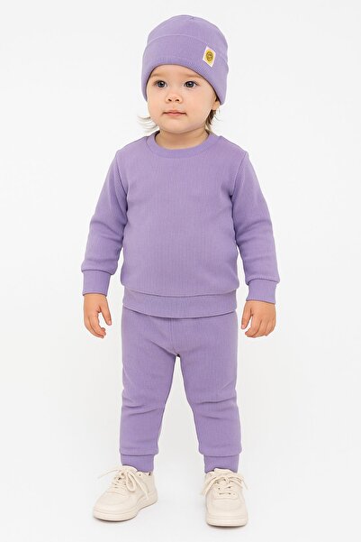 ZUZUNGA Unisex 3-Piece Ribbed Knit Baby Set