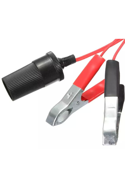 XL Cigarette lighter socket with 12/24V battery clamps