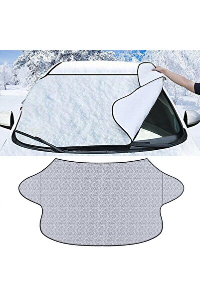 LILY Set of 2 x XL windshield protection, anti-frost car window cover and universal tarpaulin sunshade SILVER
