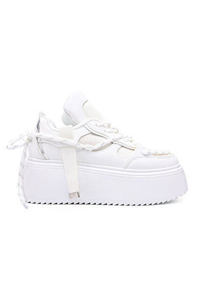 Tmall Pantofi sport pentru femei, cu platformă, din piele, TM1D1413, albi