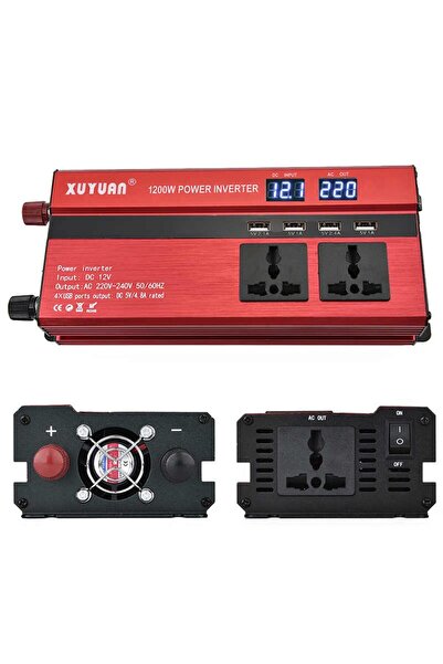 XL Invertor AUTO 1600W cu Display Dublu 4 USB si 3 iesiri AC