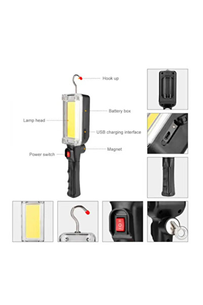 Jack Work Lamp ZJ-8859 with 2 18650 Batteries