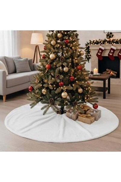 OEM Fustă de brad din blană artificială albă pentru brad de Crăciun 90 cm