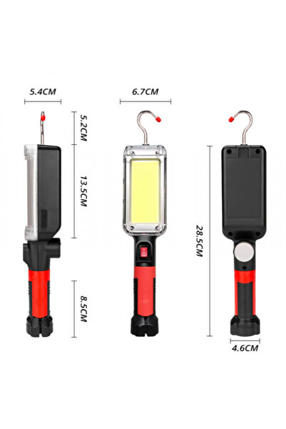 XL COB LED Work Lamp Rechargeable USB Magnet Hanging Hook ZJ8859