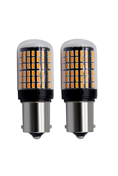 auto Set of 2 YELLOW LED Bulbs P21W (Positions) code 1156 with canceller