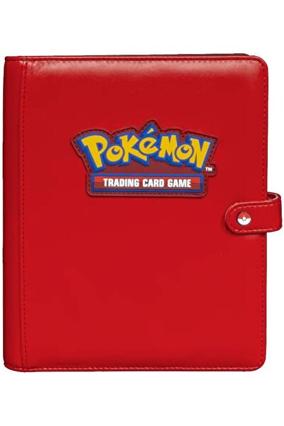 Ultra Pro حافظة بطاقات بوكيمون حمراء فاخرة بـ 4 جيوب تتسع لـ 160 بطاقة