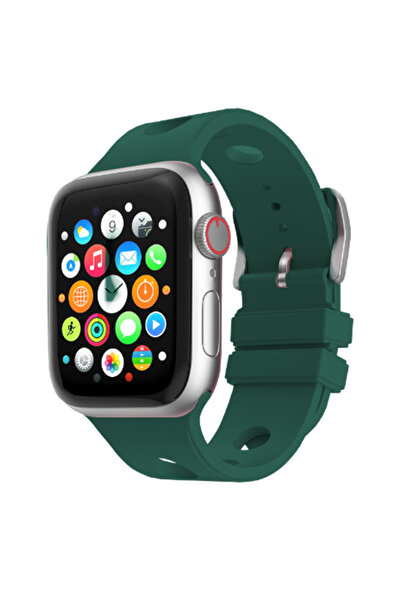 zore Apple Watch Ultra 1-2-3 49mm Hollowed-Out Design Krd-147 Silicone Band Alpine Style Black Red Blue Na