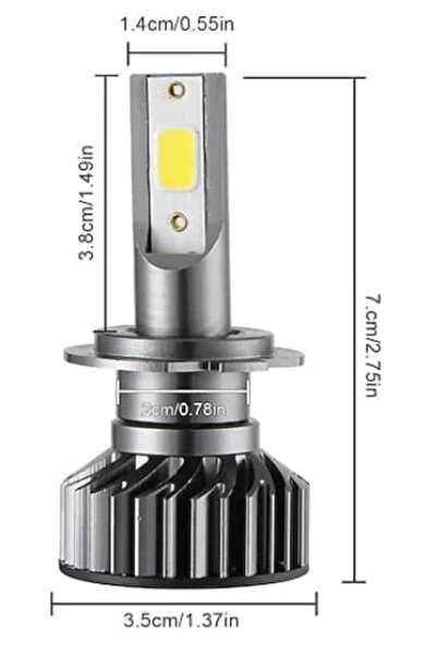 Ruan Set of 2 H7 Car Bulbs with Mini LED, power 50w 8000lm per bulb, temperature 6000K