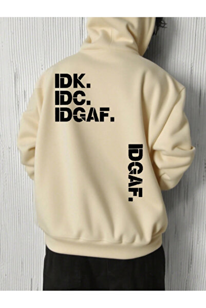 Revasser Unisex Men/Women Idgaf Colorful Custom Printed Cotton Oversized Hood...