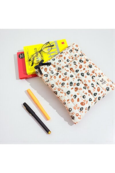 Hazal Atelier Leopard Print Book Cover, Zippered Book Carrying Case, Padded, ...