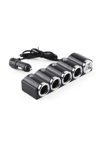 PRİZE Car socket 1504 with 6 inputs 12V In-Car black MULTIPLICATOR