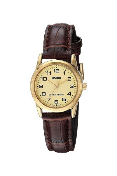 Casio Women's Water Resistant Analog Watch Ltp-V001GL-9BUDF - 25 mm - Brown
