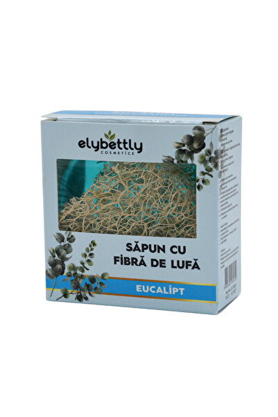 Elybettly Soap with Loofah Fibers and Eucalyptus Oil – Exfoliating, Purifying and Refreshing, 100 g