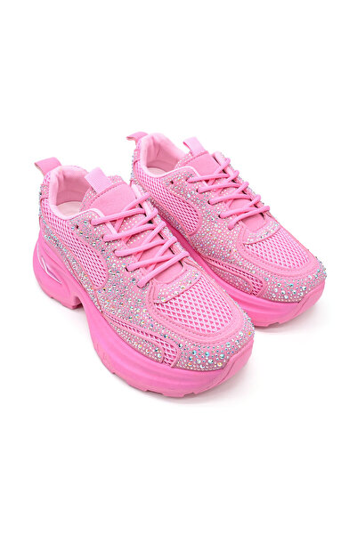 Tmall Women's Sports Shoes, With Mesh Inserts and Rhinestones, TM1D1414, Pink