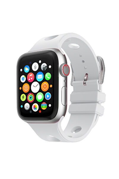 zore Apple Watch Ultra 1-2-3 49mm Hollowed-Out Design Krd-147 Silicone Band Alpine Style Black Red Blue Na