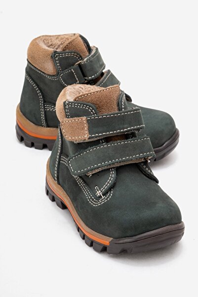 mnpc Erkek Çocuk Haki Hakiki Deri Suya Dayanıklı Anatomik İlk Adım Bot