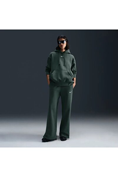 Nike Nsw Phoenix Fleece Hr Pant Wide Women's Fleece High-Waisted Green Sweatpants Dq5615-338