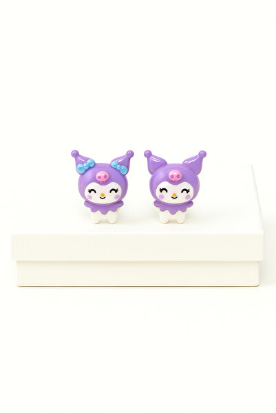 MakeWell Kuromi Hello Kity My Melody Non-Tarnishing Anti-Allergic Children's Earrings for Silver Needle Perforated Ears