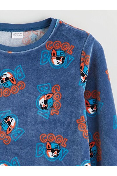 LC Waikiki Crew Neck Velvet Boy's Pajama Set