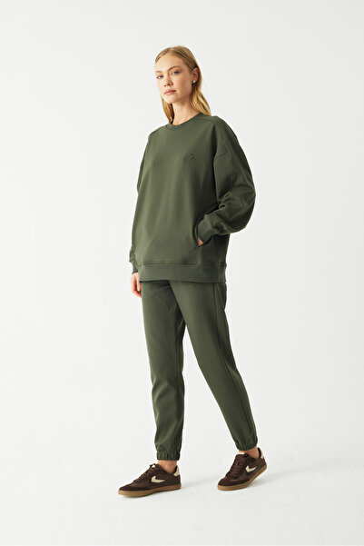 Unisex Cepli Bisiklet Yaka Oversize Sweatshirt