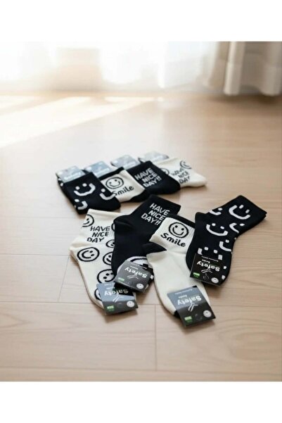 EfemİcGiyim جوارب قطنية مزخرفة بنقشة 'يوم سعيد وابتسامة' من سيفتي نايس، عبوة ...