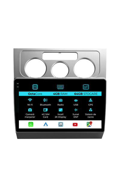 NavStore Navigatie Dedicata Volkswagen Touran (2003-2010), 2K, 4Gb Ram, 64Gb Stocare, Carplay