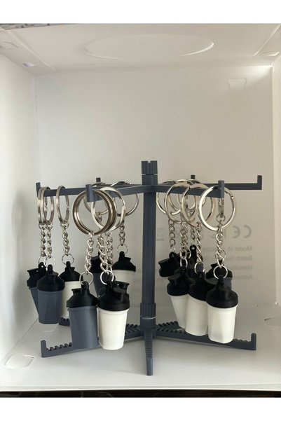 DigiArtisan3D 2-Pack Shaker Sportsman Sound Keychain Protein Shaker Keychain White Gray