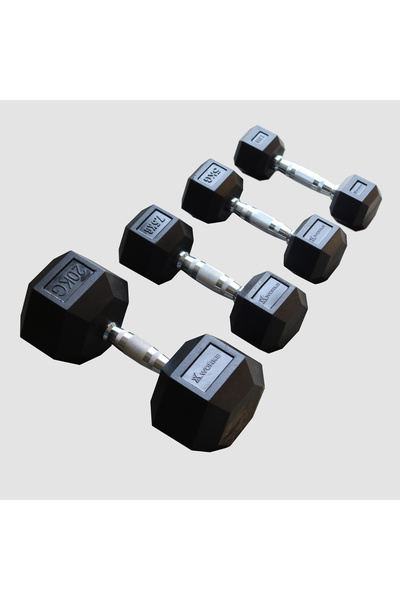XWORKS Fitness XWORKS Hex Dumbbell - Kauçuk Dambıl (Tek) (XW150020) 7.5KG (TEK)