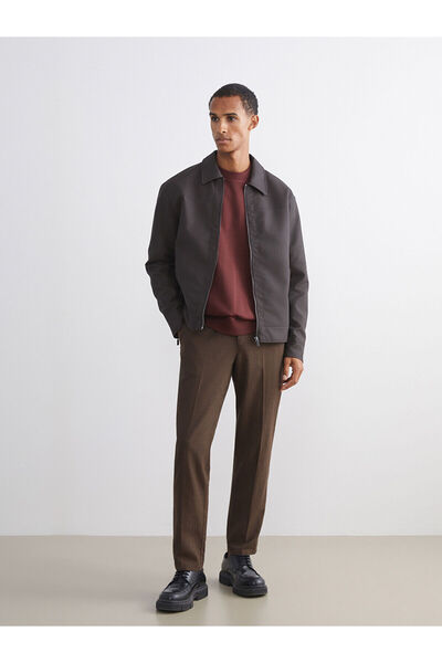 LC Waikiki Мъжка кожена яке с яка тип риза, стандартен модел, от новата колекция на Peak