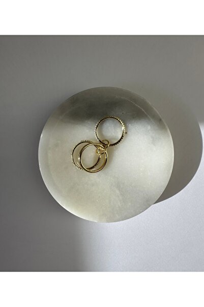 Lika altın kaplama zirkon taşlı 3 lü spinelli yüzük