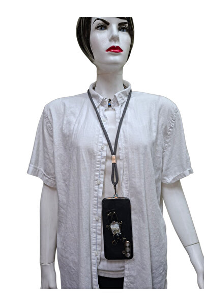 My Strape Anthracite Paracord Phone Neck Strap Compatible with All Cases