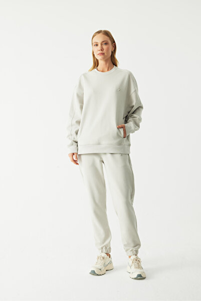 Unisex Cepli Bisiklet Yaka Oversize Sweatshirt
