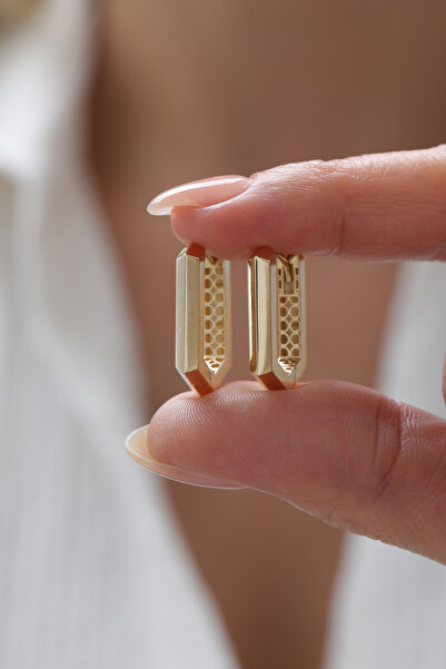 YAVUZ KUYUMCULUK 14 Ayar Altın Asimetrik Küpe